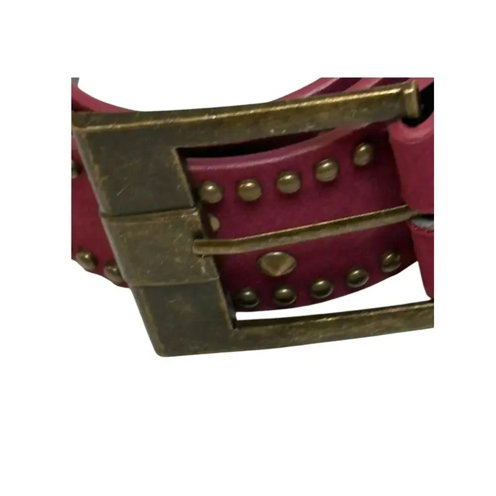 NWT Wine Burgundy Faux Suede Studded Belt Designer Inspired Vintage Western Boho
